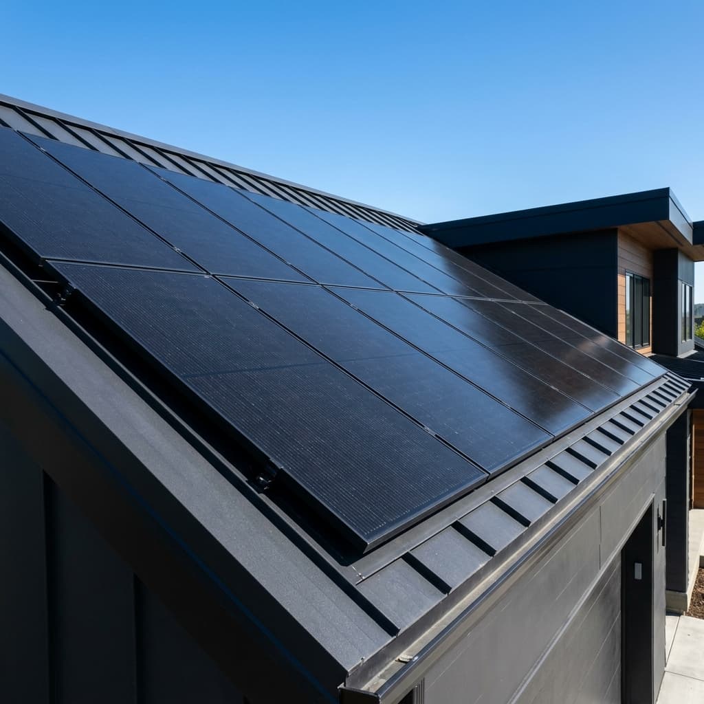 Professionelle PV-Installation auf einem Dach